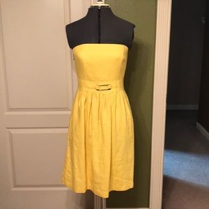 Banana Republic yellow strapless dress w/ pockets